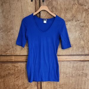 VENUS- Royal Blue 3/4 Sleeve V-Neck Top